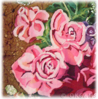 Розы :: Фрагмент авторской картины, выполненной в технике горячий батик